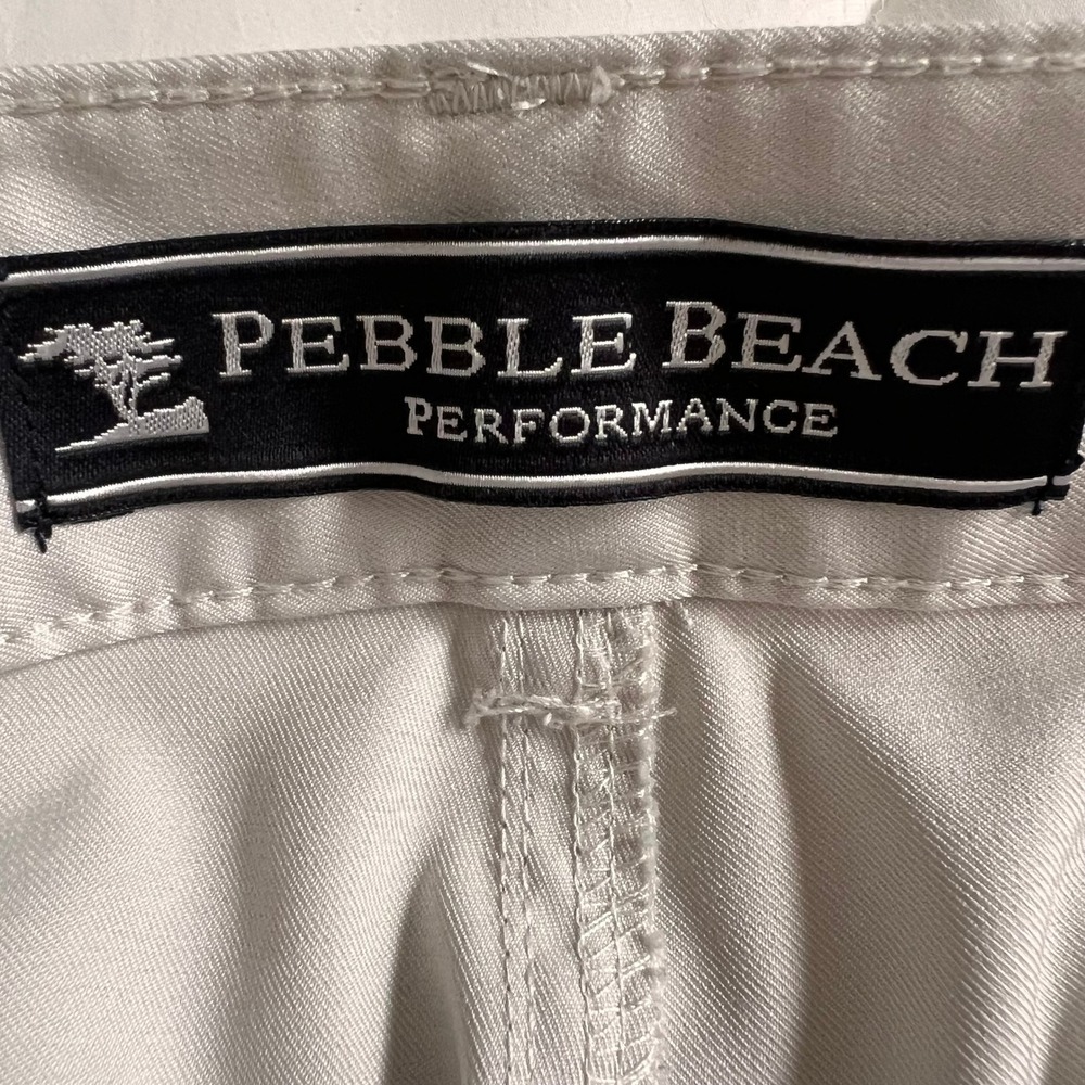 Pebble Beach Performance Mens Golf Shorts Size 38 Light Khaki Stretch Flat Front - Picture 6 of 8